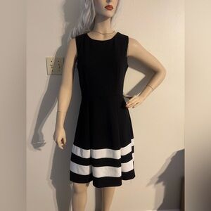 Calvin Klein Black and White A-Line Mini Dress
